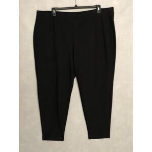 Eileen Fisher Slim Ankle Pants Women's 3X Stretch Crepe Black NEW